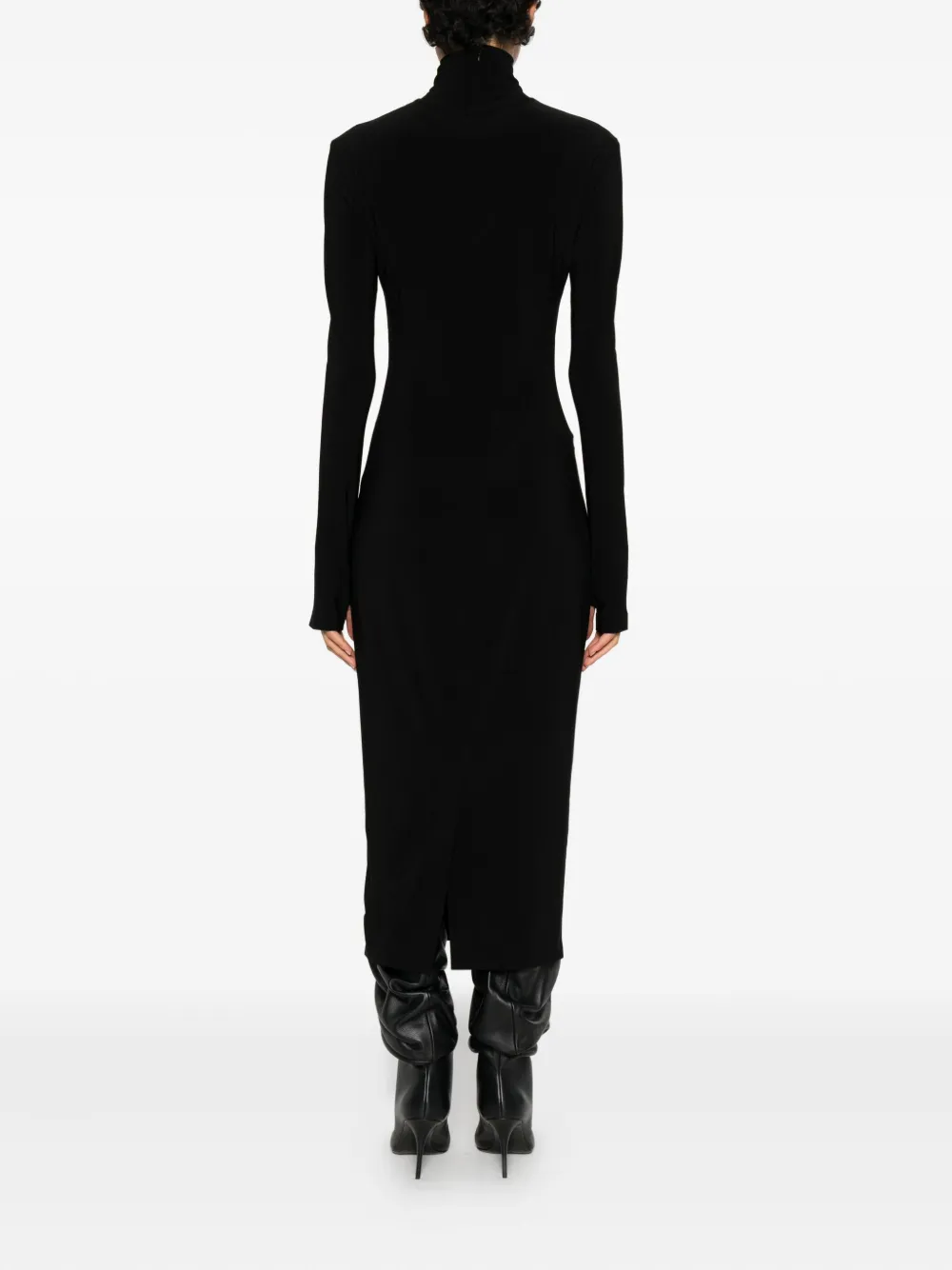 Norma Kamali Midi-jurk met col Zwart