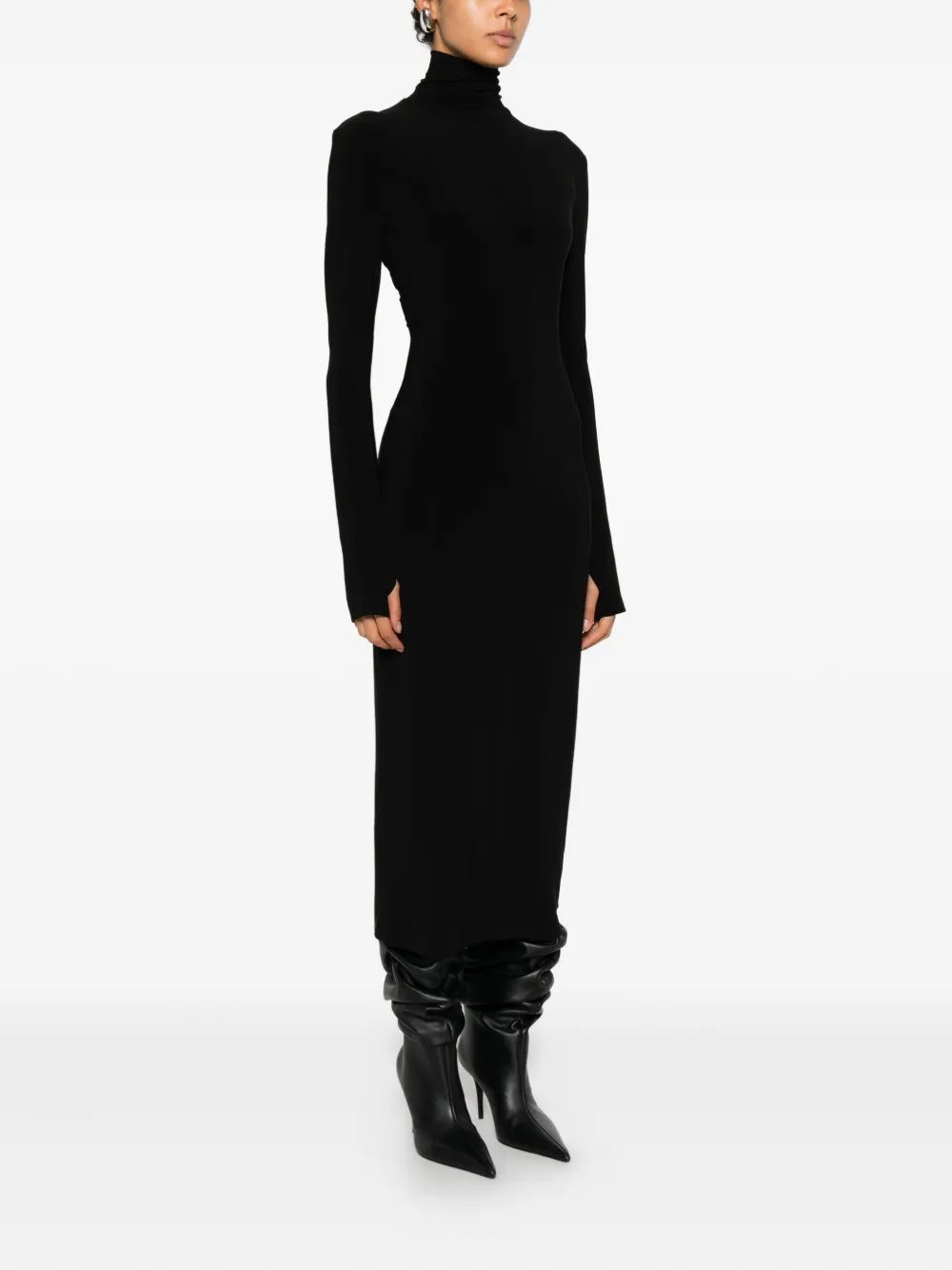 Norma Kamali Midi-jurk met col Zwart