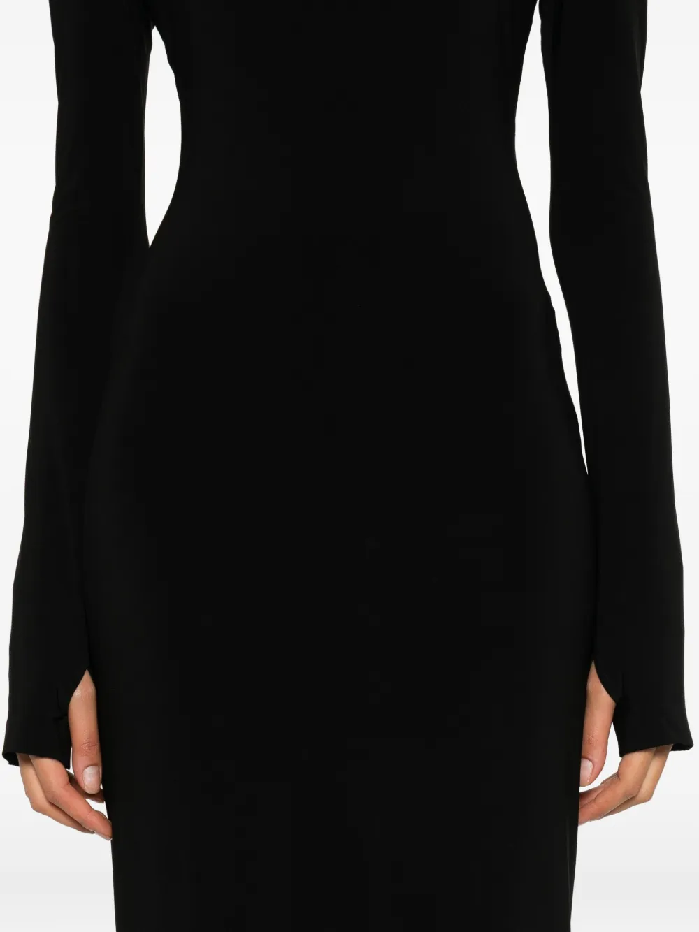 Norma Kamali Midi-jurk met col Zwart