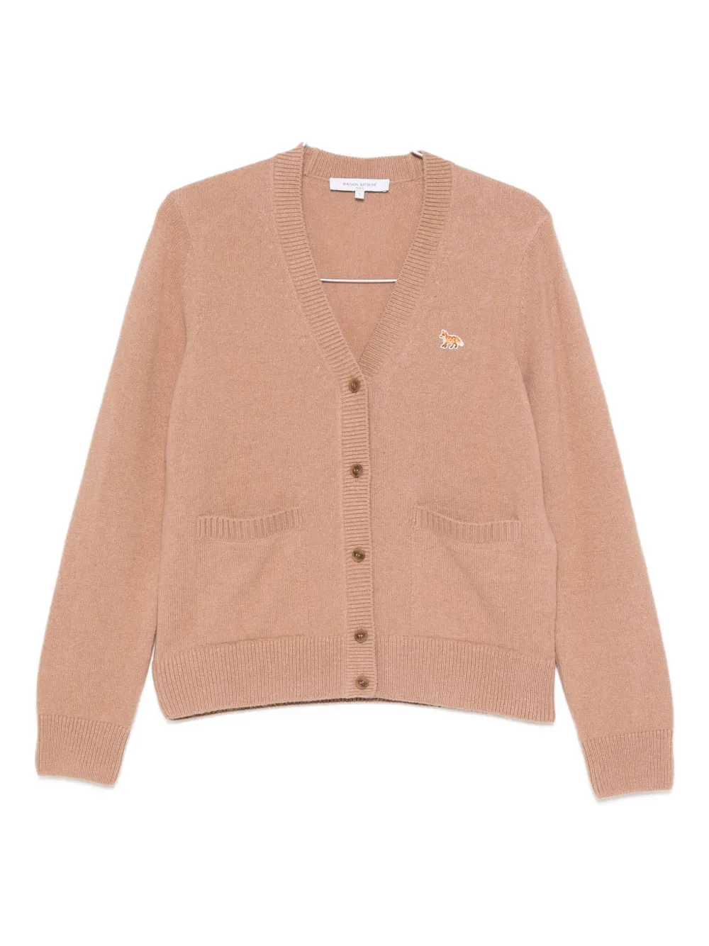 Maison Kitsuné Baby Fox Wool Cardigan In Neutral