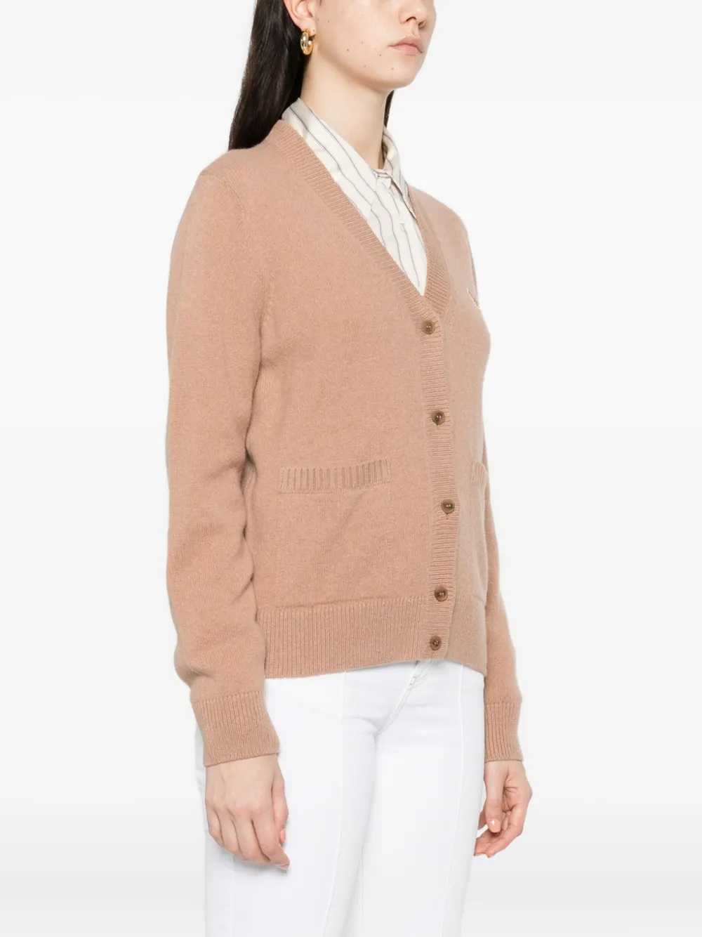 Maison Kitsuné Baby Fox Wool Cardigan In Neutral