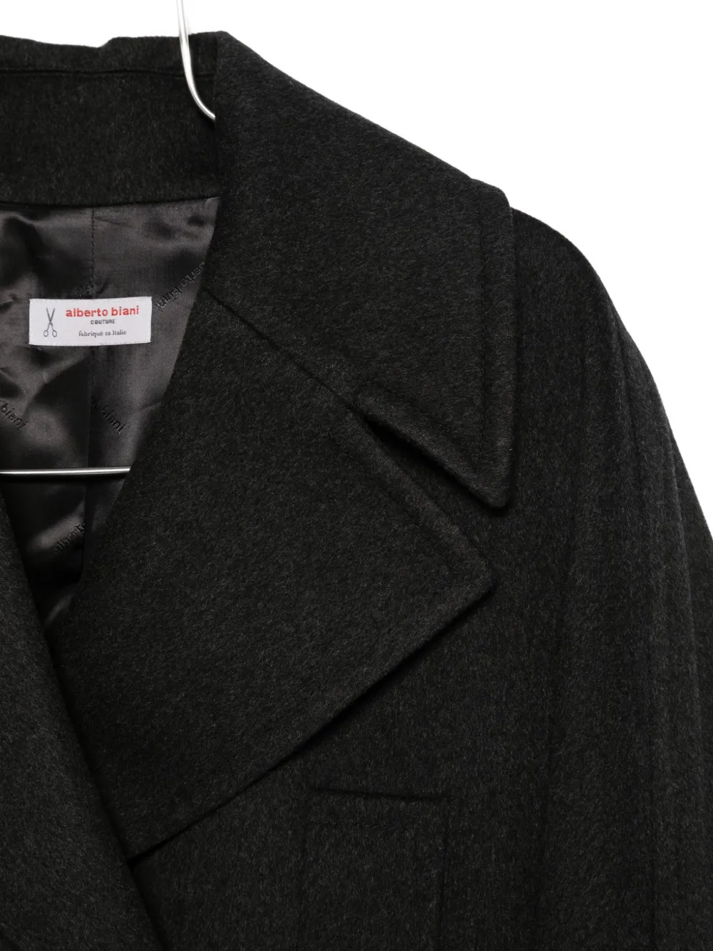 Alberto Biani Long Double-breasted Coat Pockets In Black