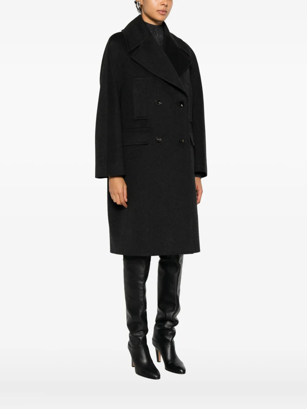 Alberto Biani Jas met dubbele rij knopen Zwart