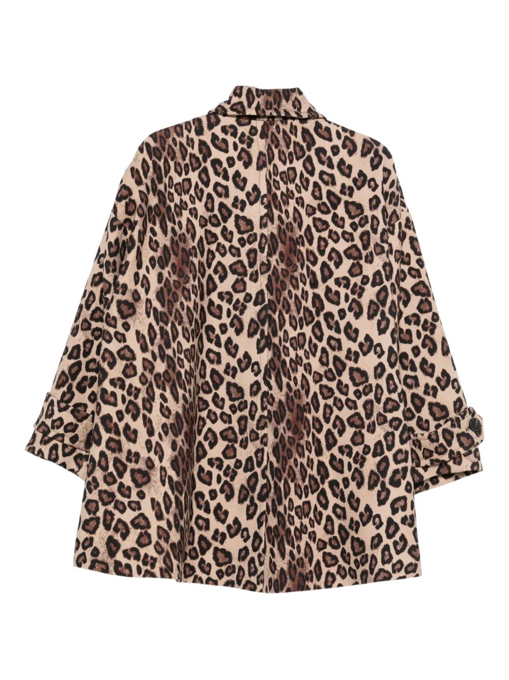Alberto Biani Animal-print Peacoat In Brown