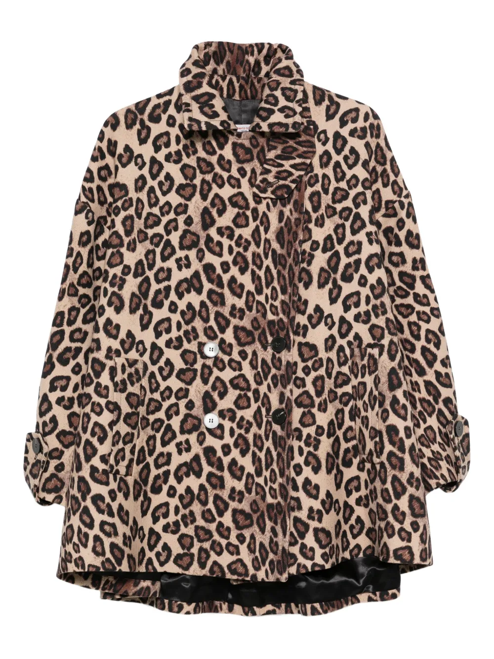 Alberto Biani animal-print peacoat | Brown | Image 1