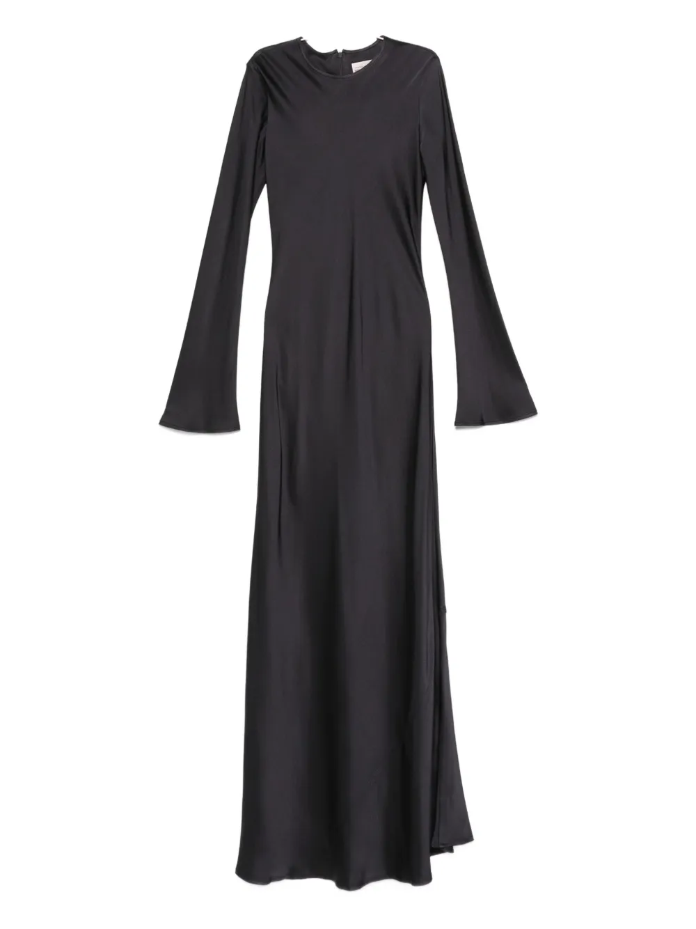 Semicouture Maxi Dress With Flared Cuffs And Sleeves In Black