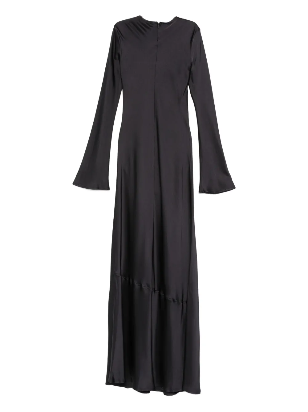 Semicouture Maxi Dress With Flared Cuffs And Sleeves In Black