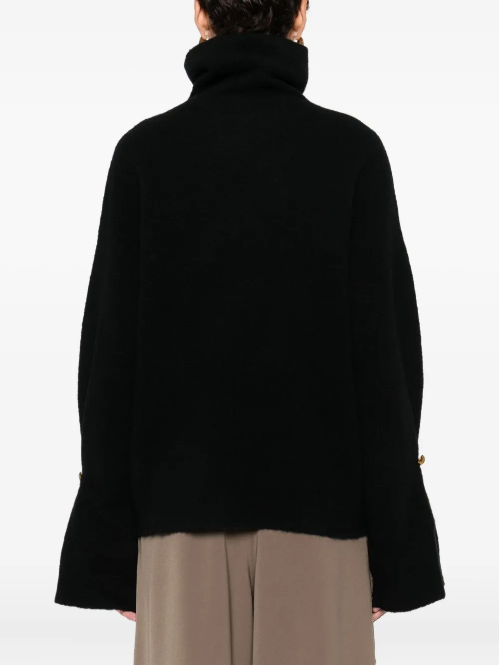 Isabelle Blanche Roll-neck Sweater In Black
