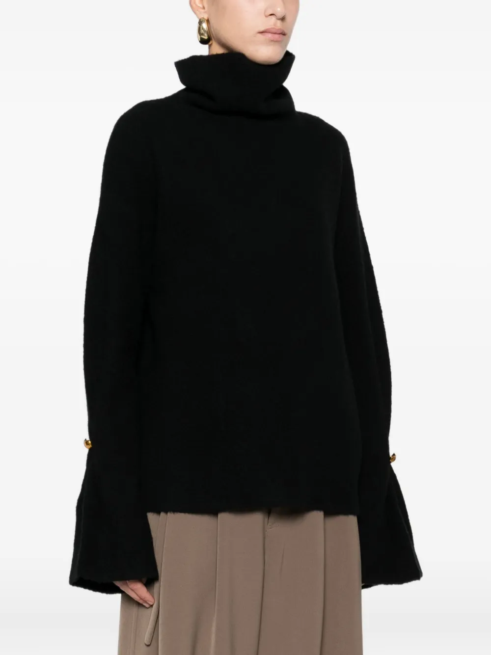 Isabelle Blanche Roll-neck Sweater In Black
