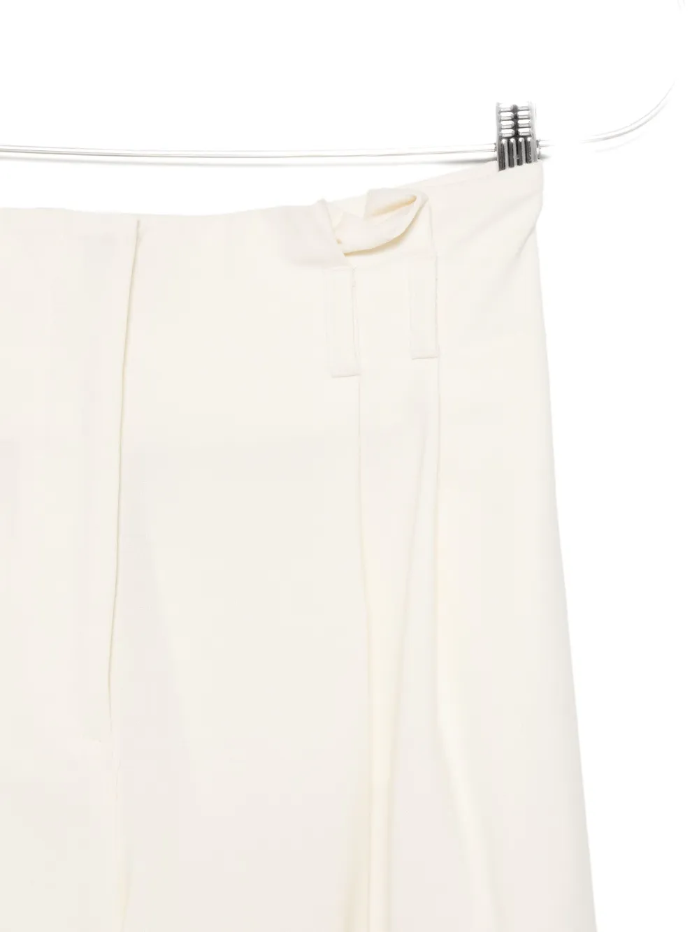 Semicouture High-waisted Wide-leg Wool Blend Trousers In White