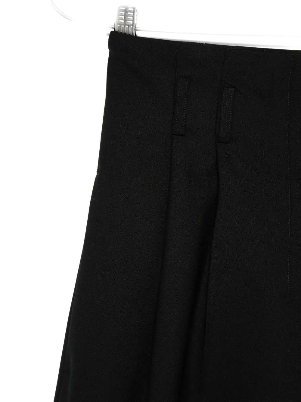 Semicouture Wide Leg Pleated Trousers With Belt Loops In Black