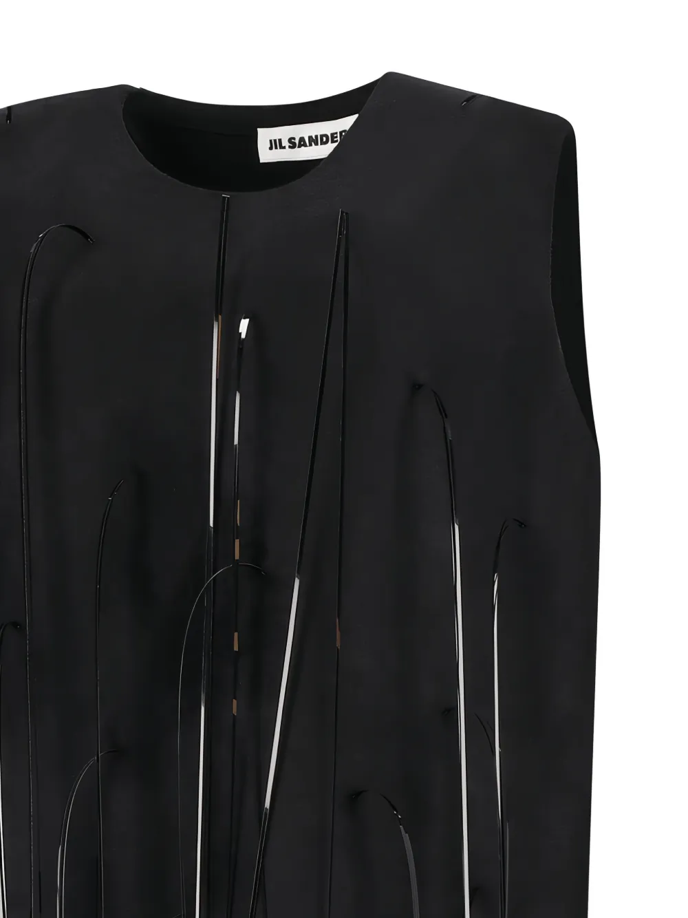 Jil Sander Mini-jurk met ronde hals Zwart