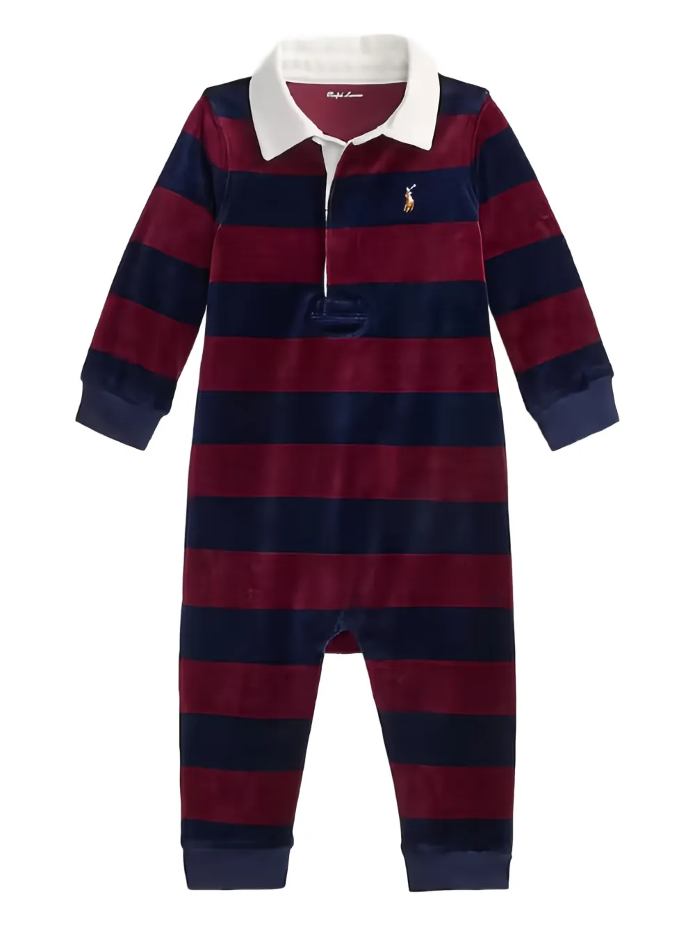 POLO RALPH LAUREN KIDS striped collared romper - Blau