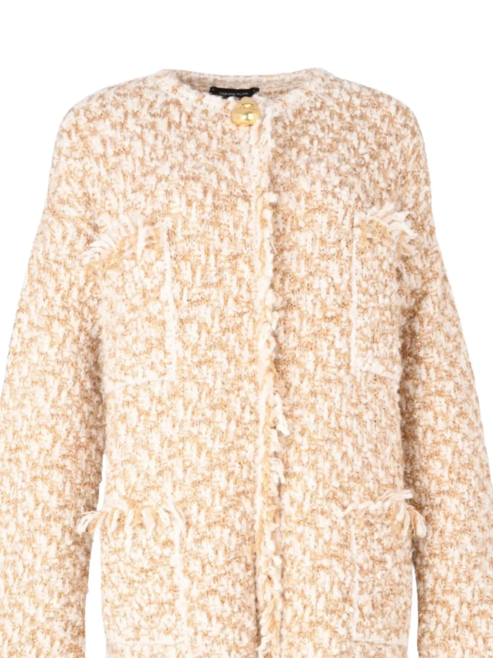 Fabiana Filippi Jas met franje detail Beige