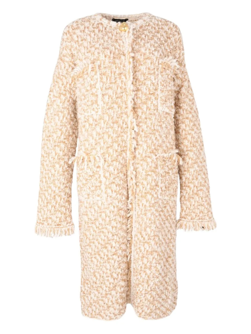 Fabiana Filippi frayed-detailing coat - Toni neutri