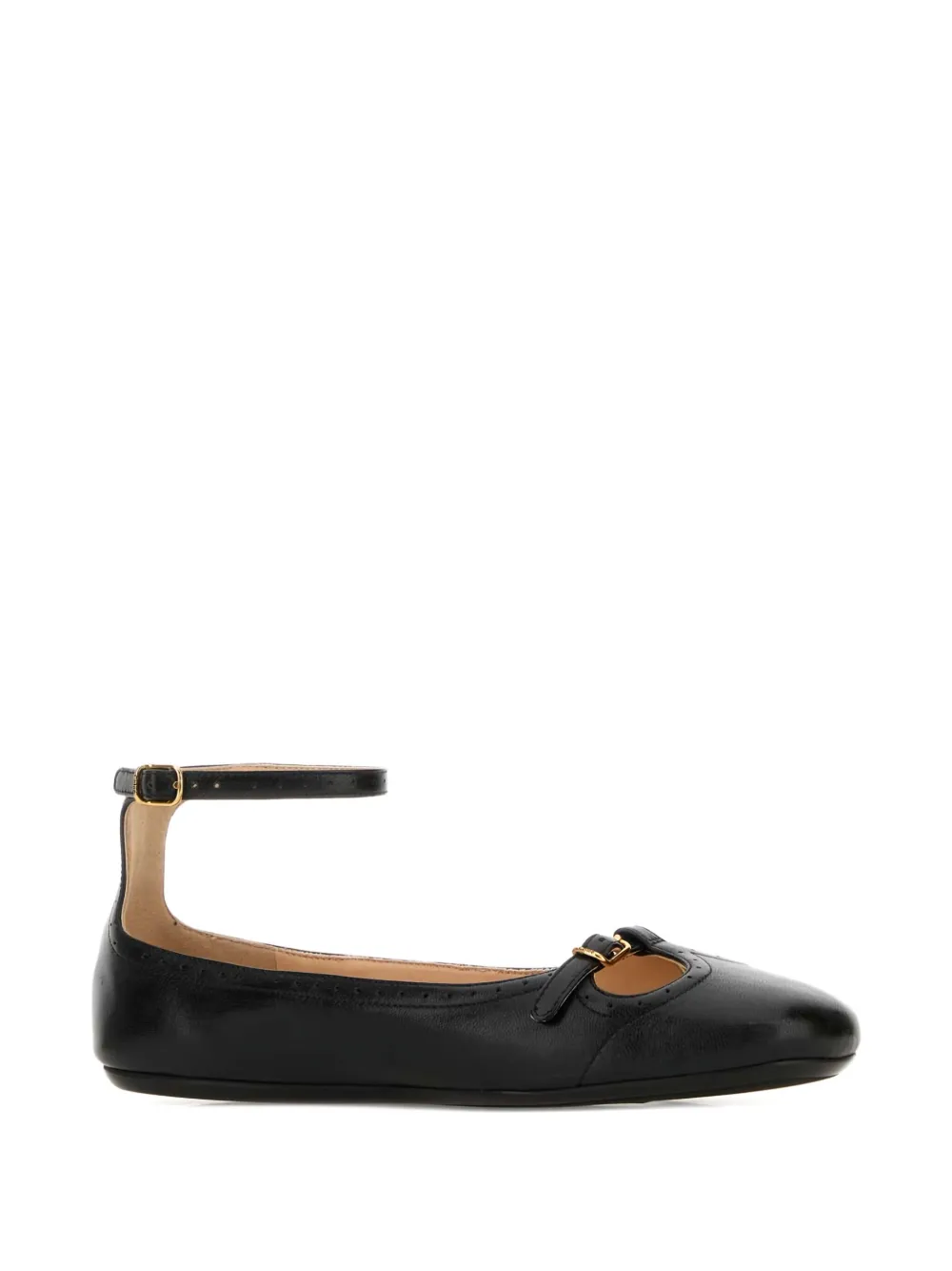 Chloé Misty buckle-strap leather ballerinas - Zwart