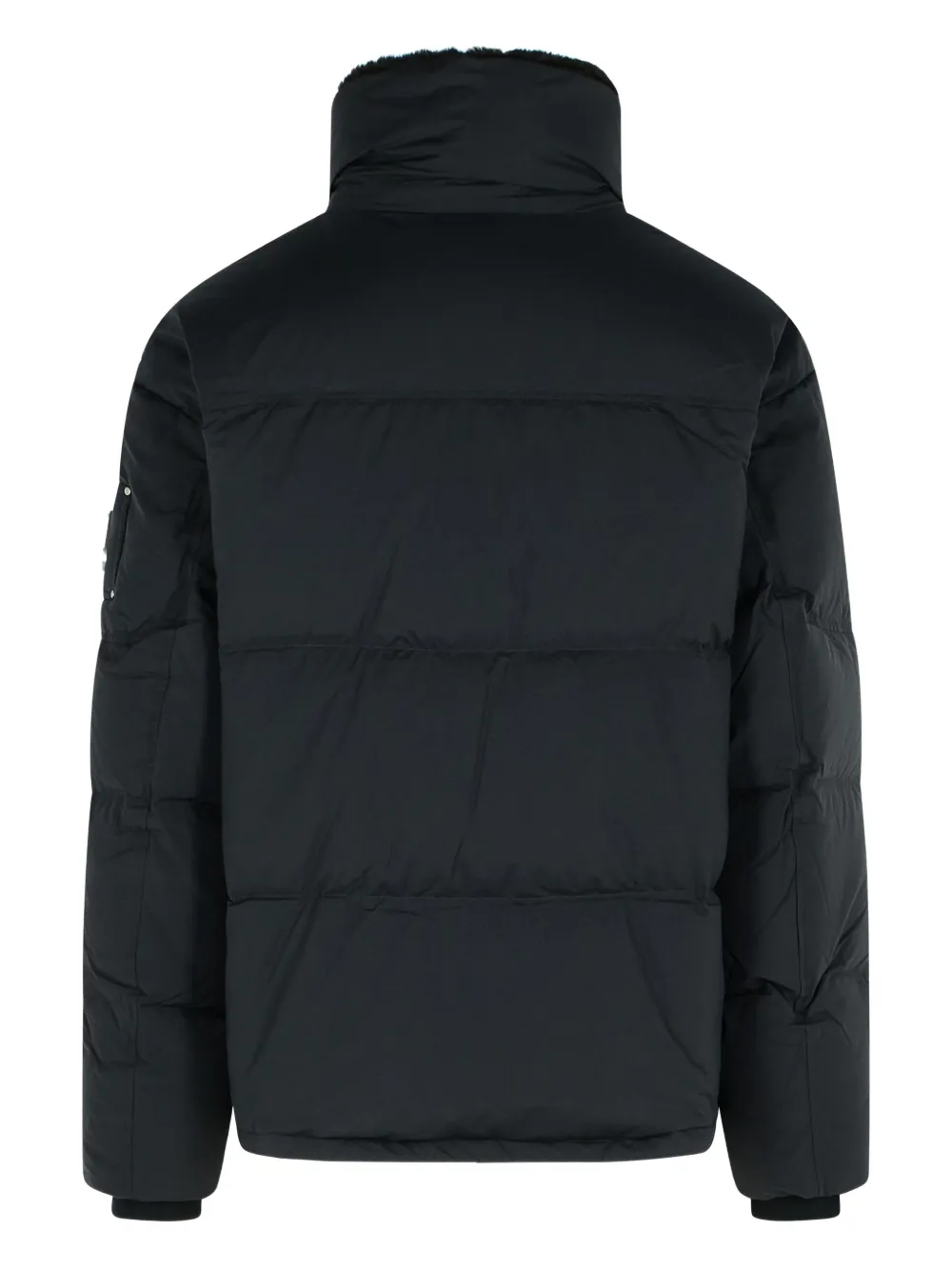 Moose Knuckles logo-patch puffer jacket - Zwart
