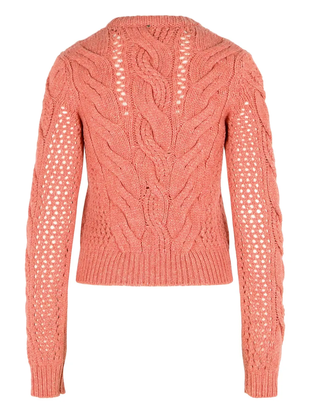 Sportmax Radio Crewneck Sweater With Wool Blend Braids In Pink