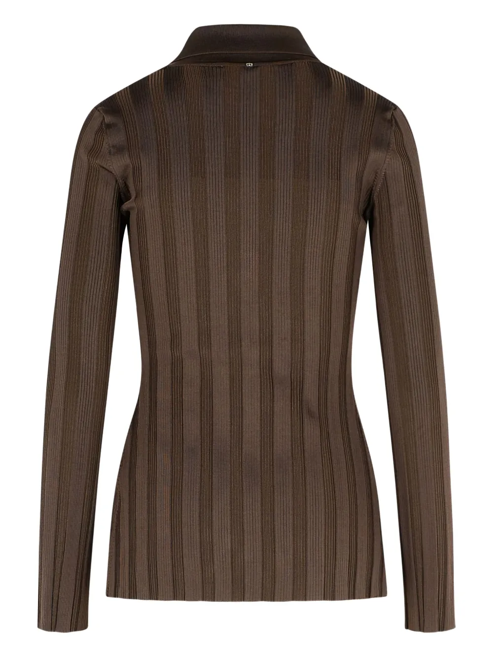 Sportmax ribbed two-button polo top - Bruin