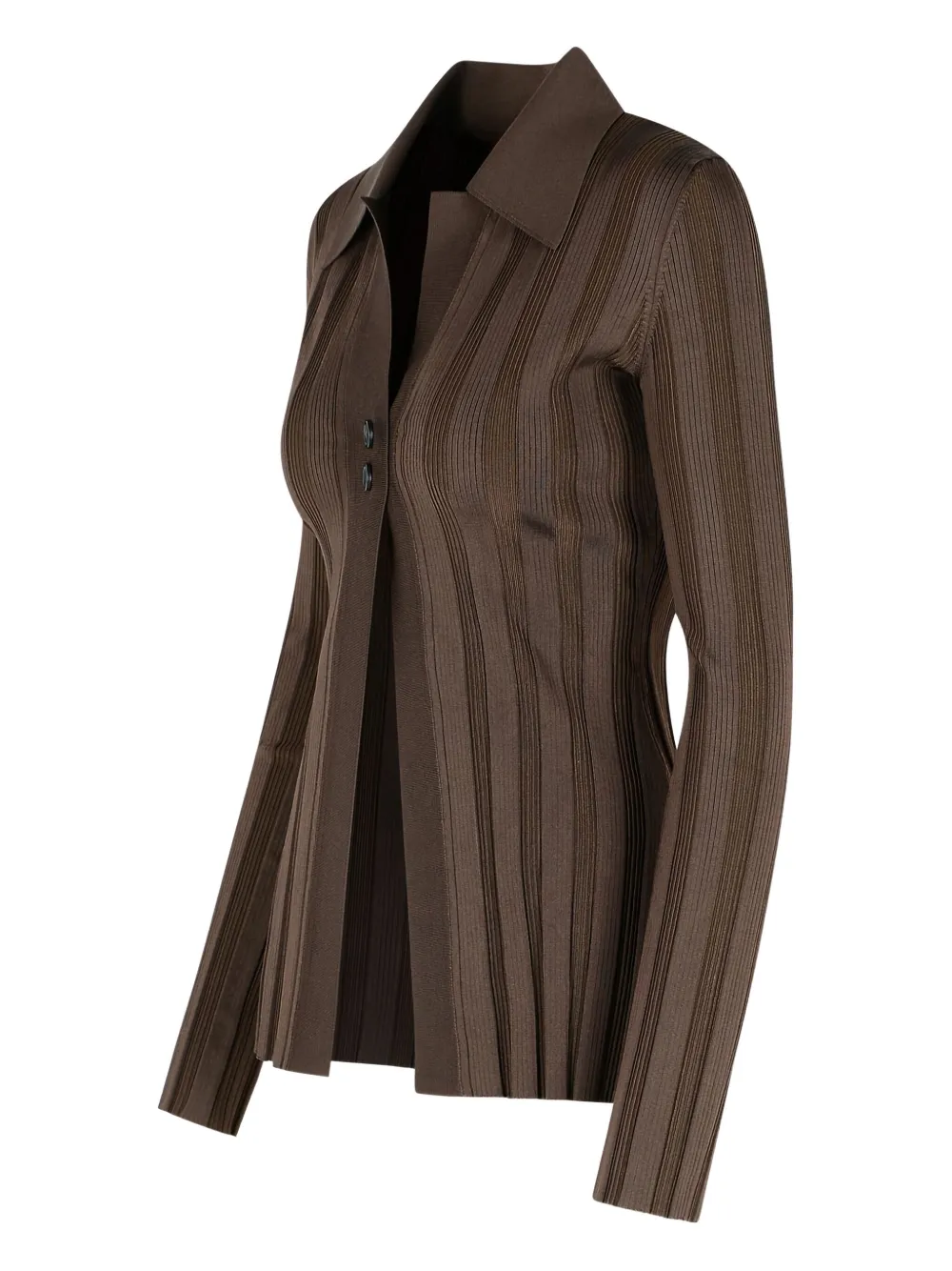 Sportmax Striped Viscose Cardigan Long Sleeves In Brown