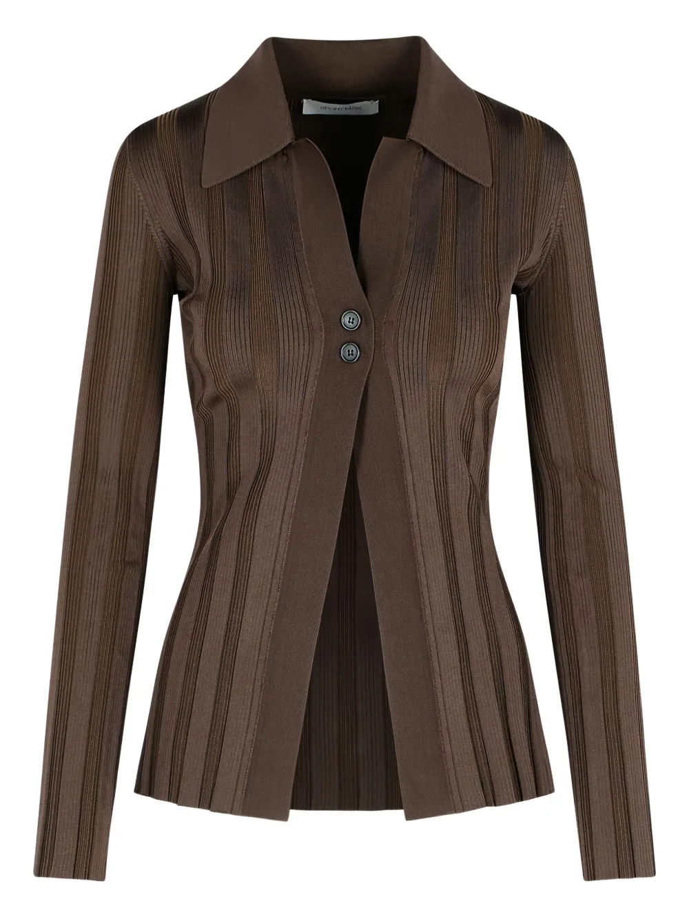 Sportmax Striped Viscose Cardigan Long Sleeves In Brown