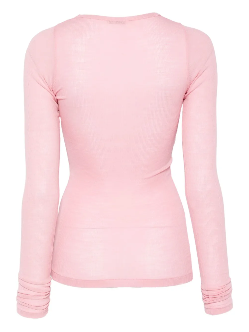 Auralee Ribbed Long-sleeve Top In Pink