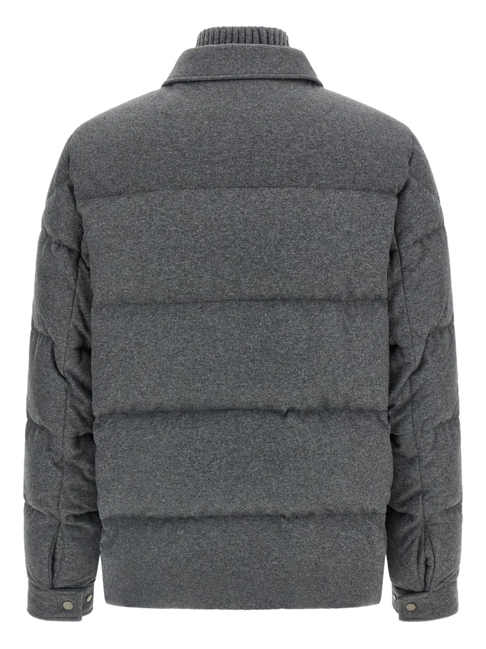 Moncler quilted shirt collar down jacket - Grijs