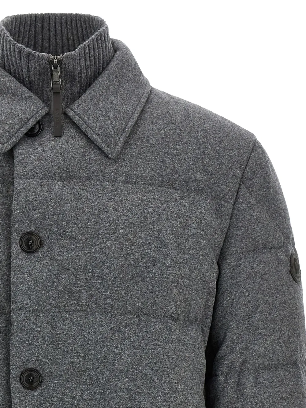 Moncler Gewatteerd donsjack met shirtkraag Grijs
