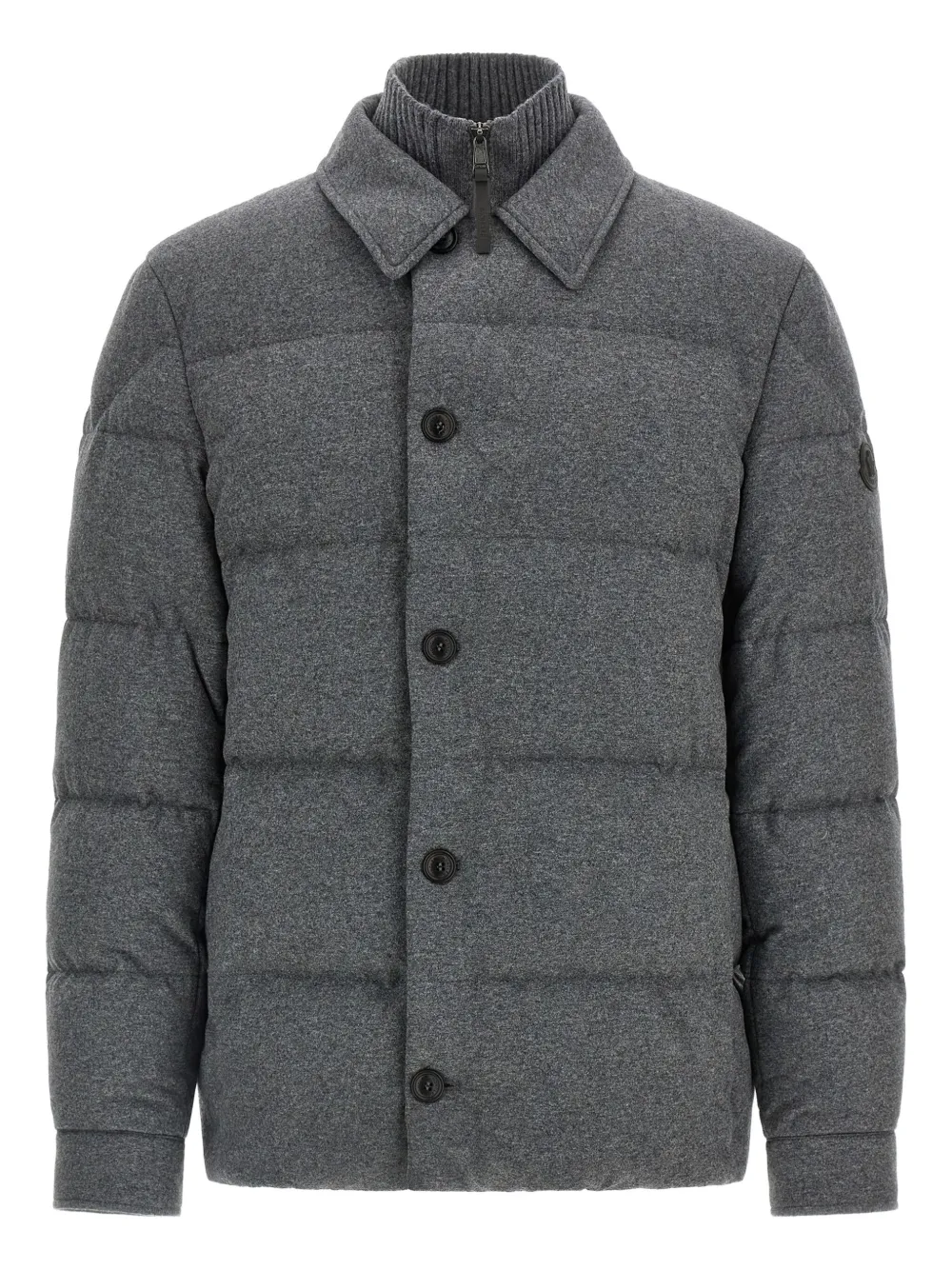 Moncler chamarra capitonada con cuello de camisa | gris | Image 1