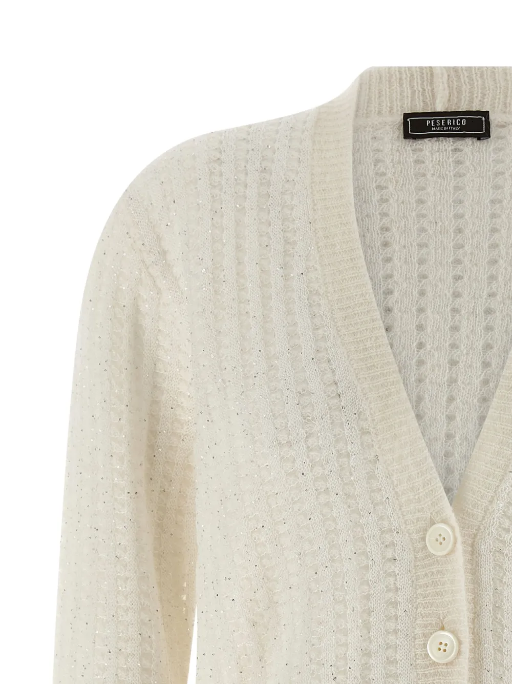 Peserico Tricot Cardigan Sweaters And Cardigans White In White