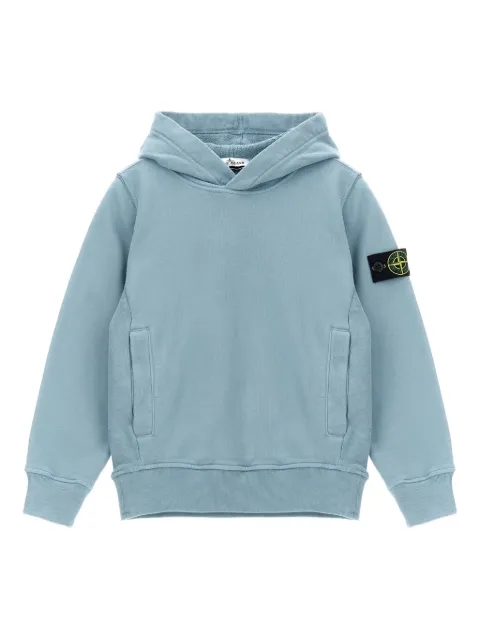 Stone Island Junior 로고 배지 후디