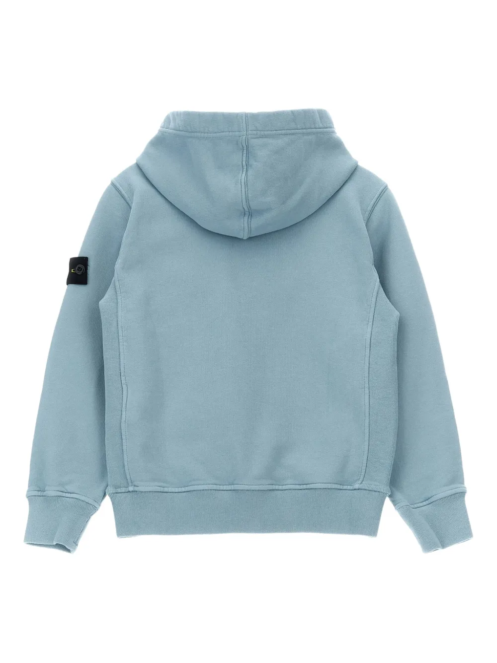 Stone Island Junior Hoodie met logo badge Blauw