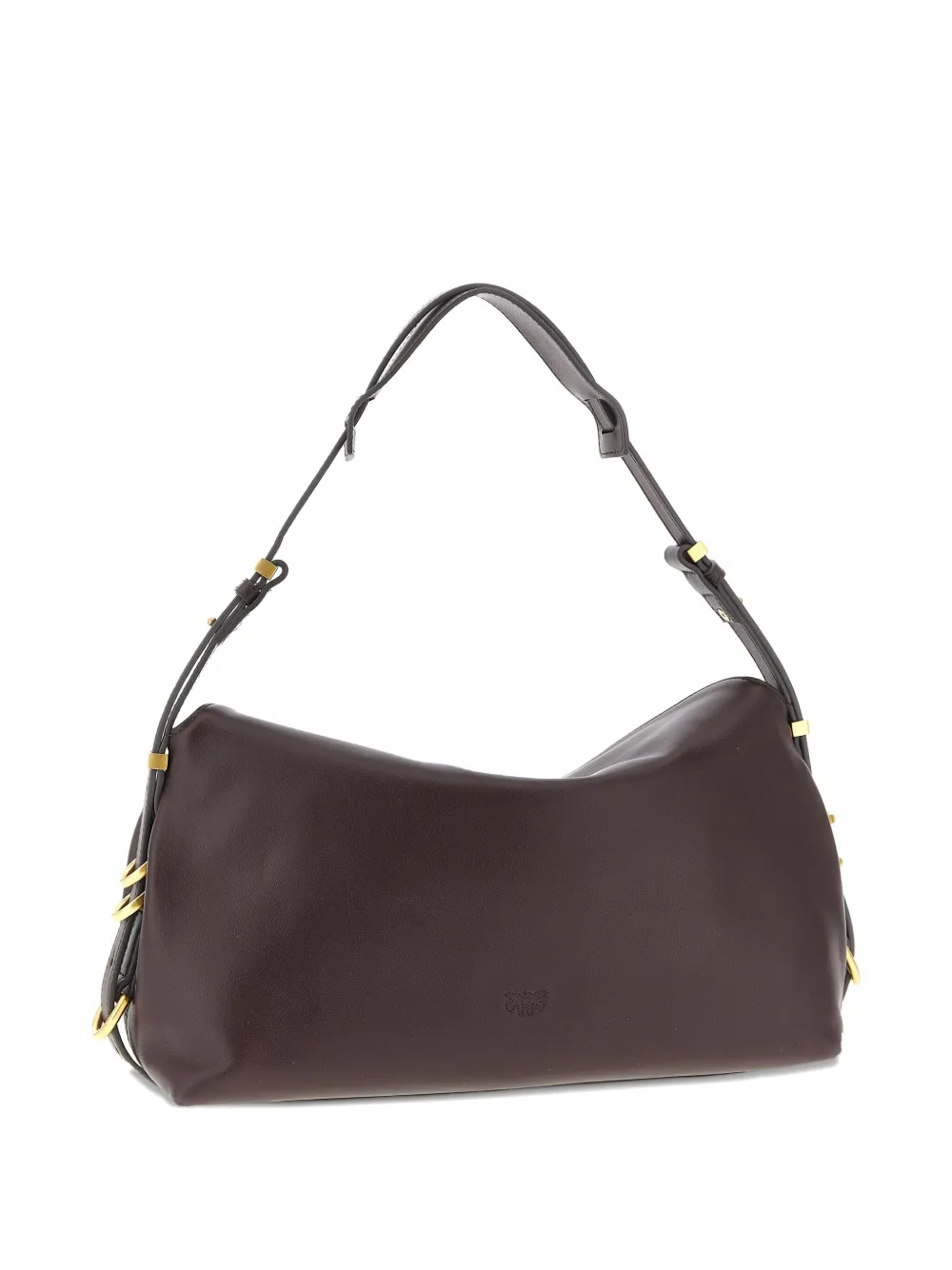 PINKO medium saddle metal-rings shoulder bag - Bruin