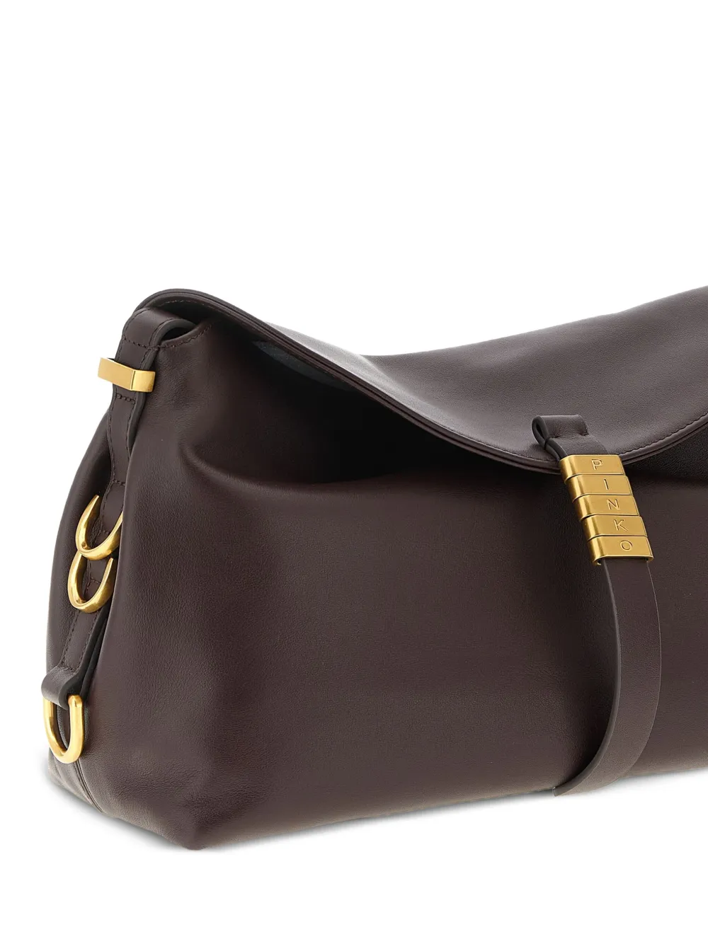 PINKO Saddle medium schoudertas met metalen ringen Bruin