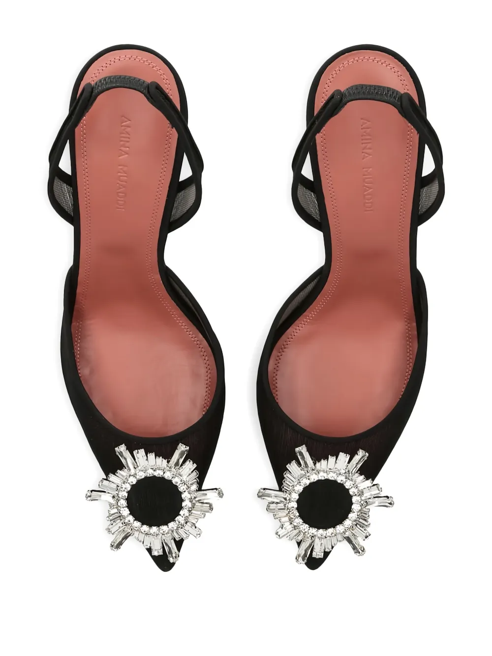 Amina Muaddi 70 mm Begun slingback pumps Wit