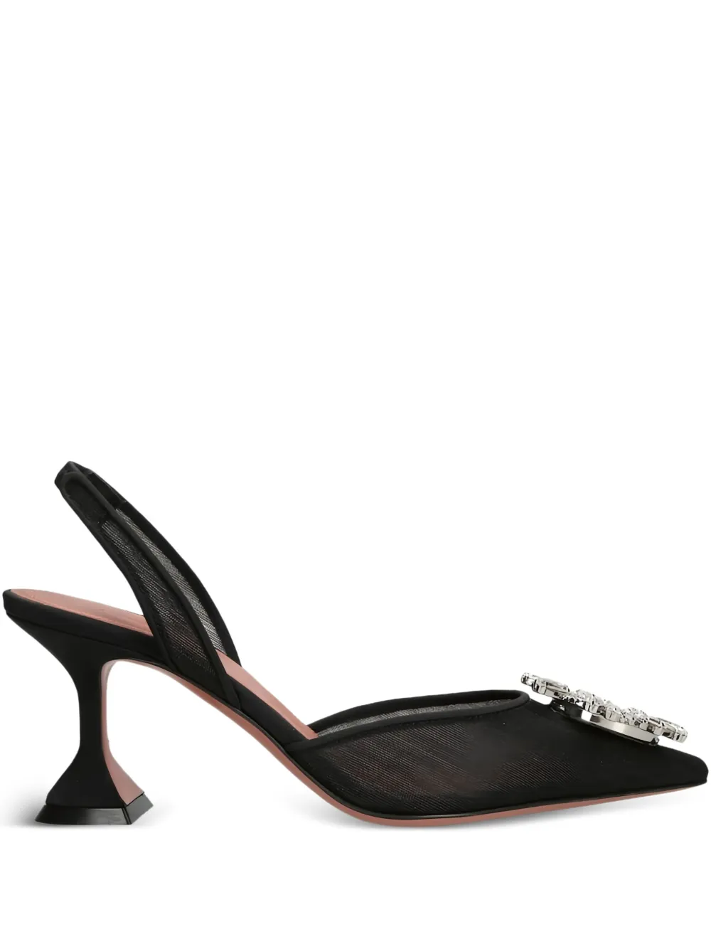 Amina Muaddi 70 mm Begun slingback pumps Wit