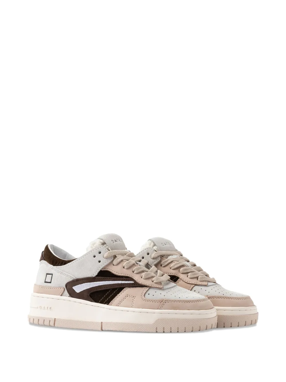 D.A.T.E. Torneo platform panelled sneakers - Beige