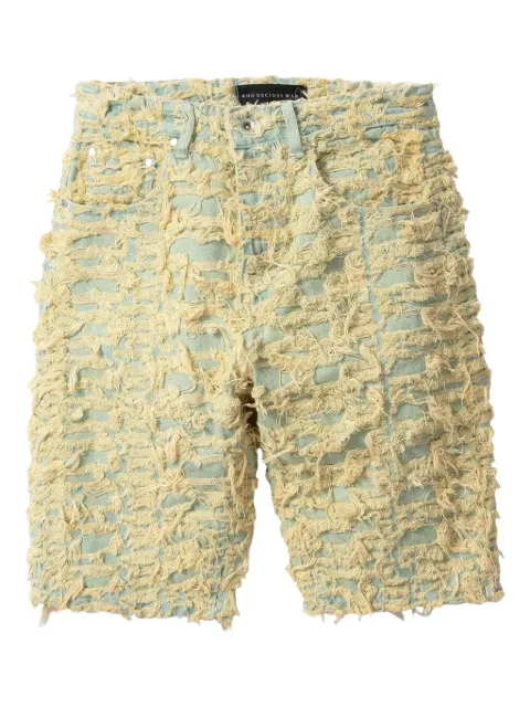 Who Decides War distressed denim shorts