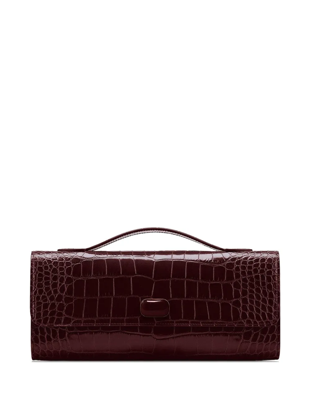 Jeffrey Levinson Clutch Alex con effetto pelle di coccodrillo - Marrone