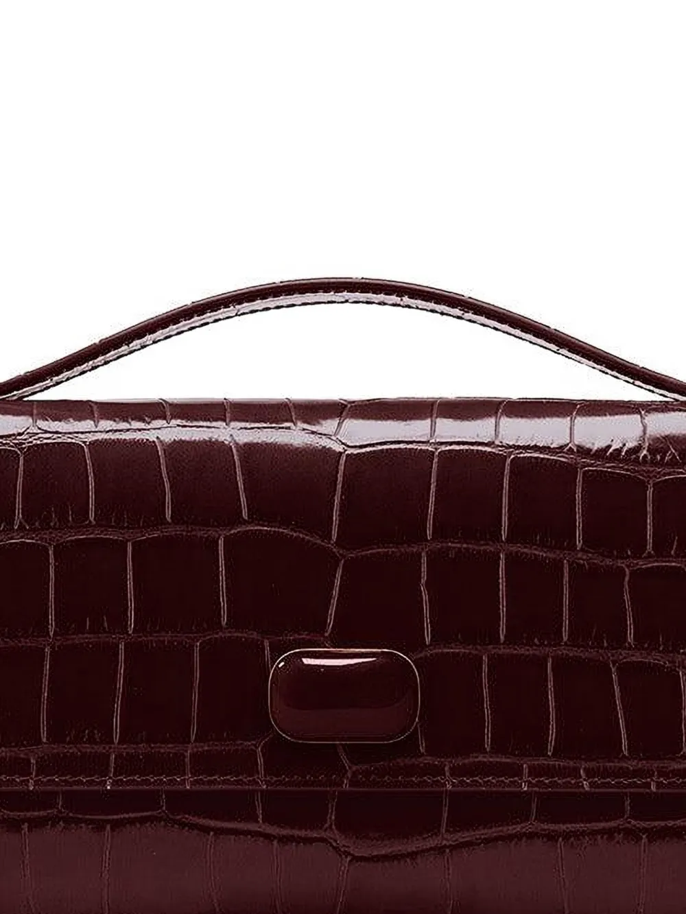 Jeffrey Levinson Alex clutch met krokodillen-reliëf - Bruin