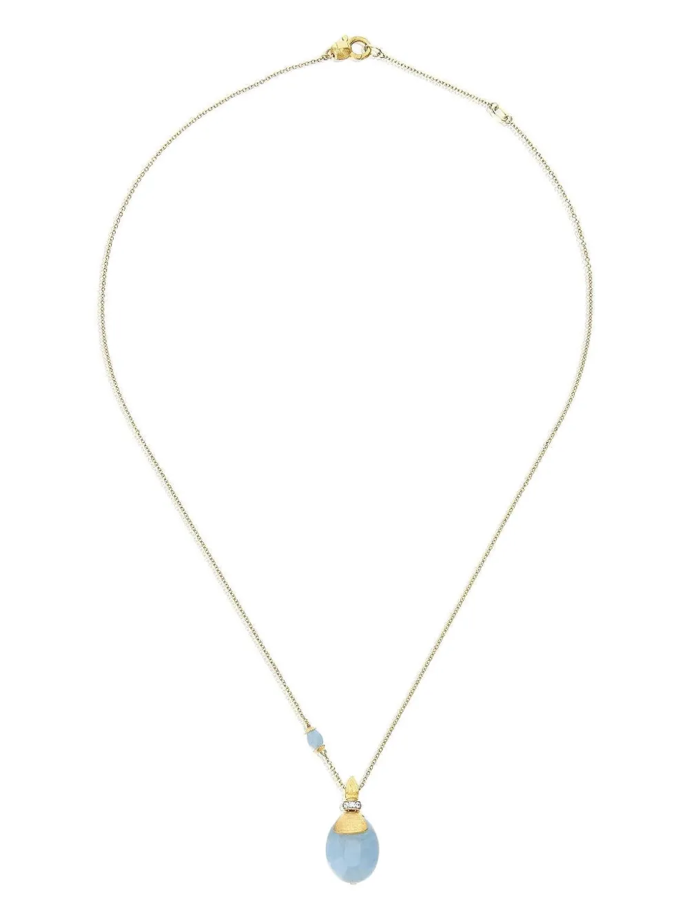 NANIS 18kt Gelbgoldhalskette mit Diamant und Aquamarin