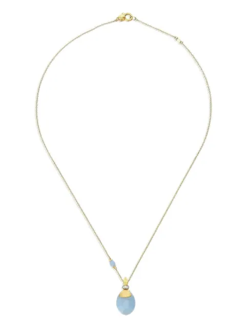 NANIS 18K yellow gold diamond and aquamarine pendant necklace