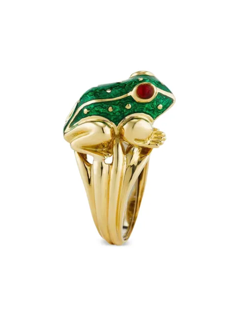 David Webb 18K yellow gold Frog ruby ring
