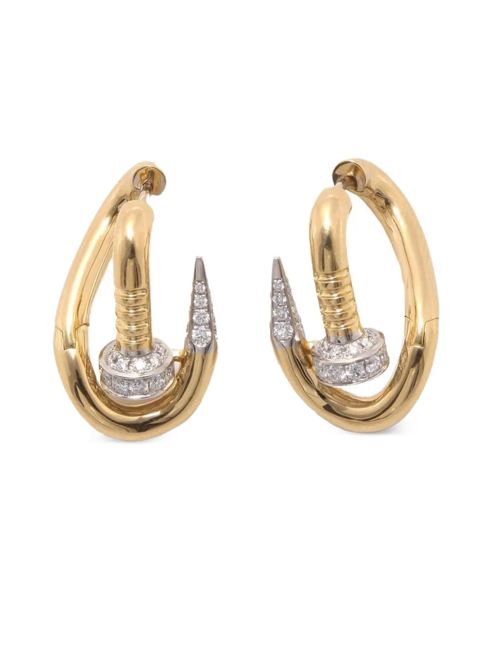 David Webb aretes Tip Bent Nail en oro amarillo de 18kt con diamantes | dorado | Image 1