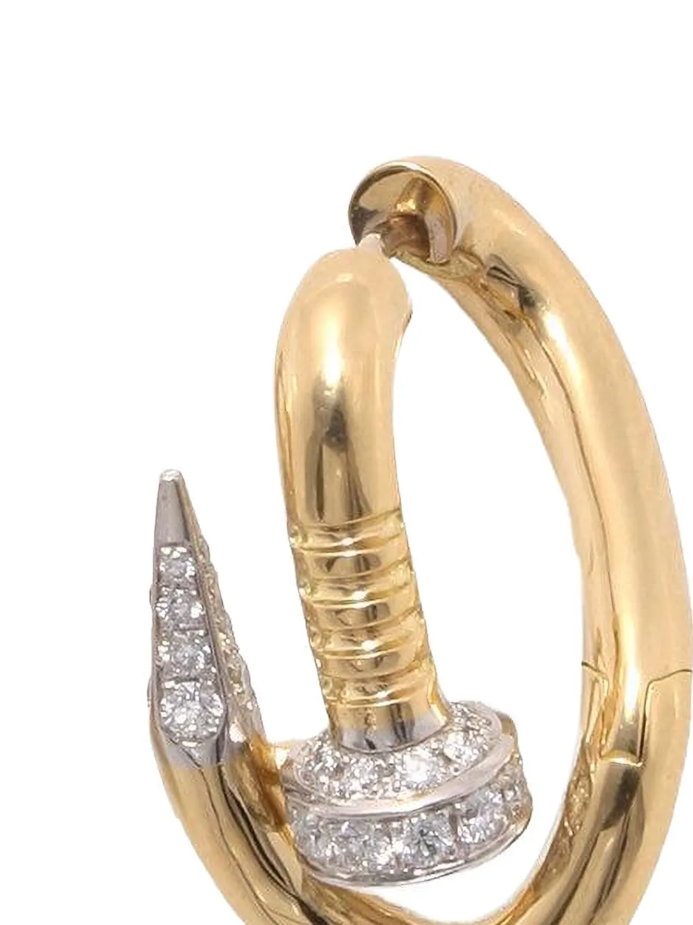David Webb aretes Tip Bent Nail en oro amarillo de 18kt con diamantes | Image 2