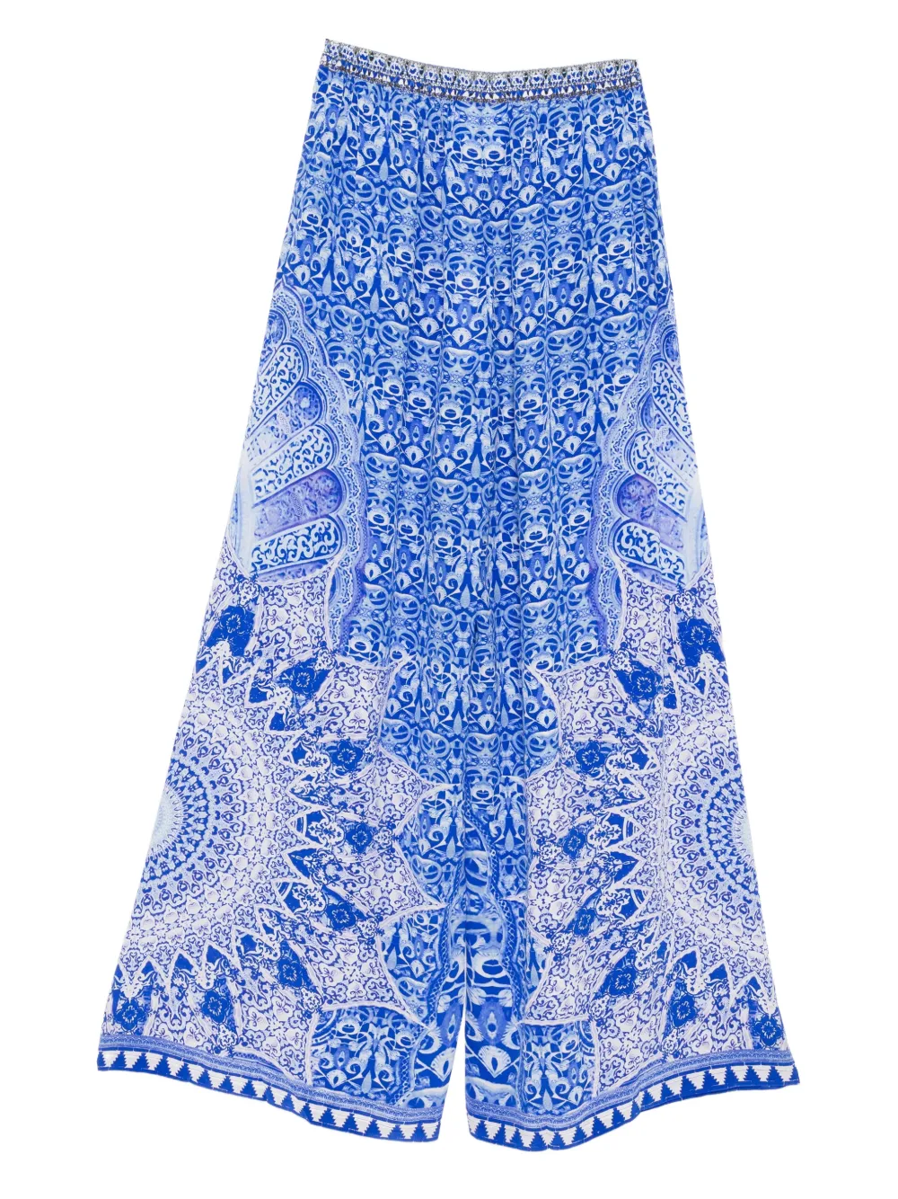 Camilla monogram-print trousers - Blauw