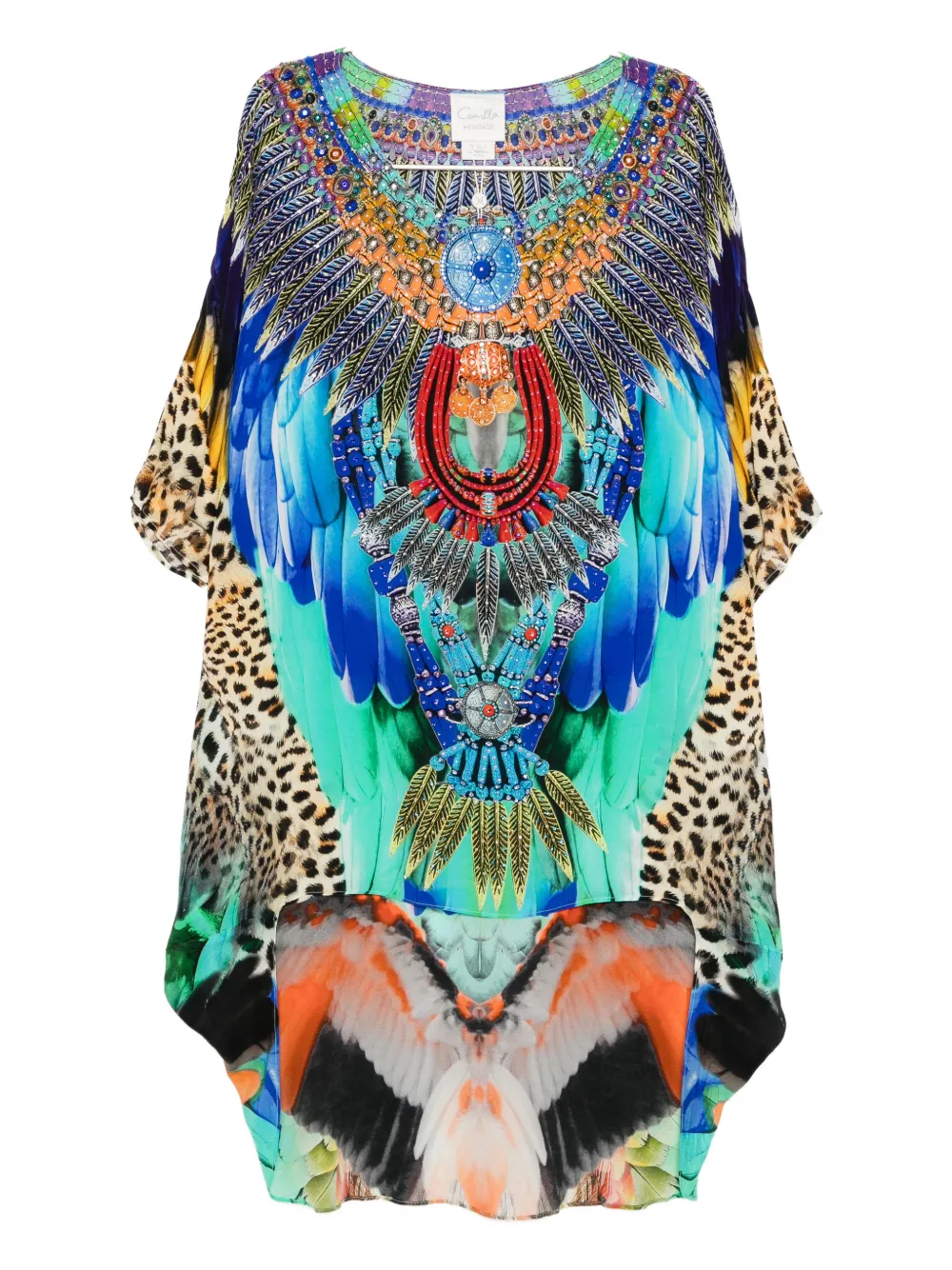 Camilla scoop-neck mini dress - Blu