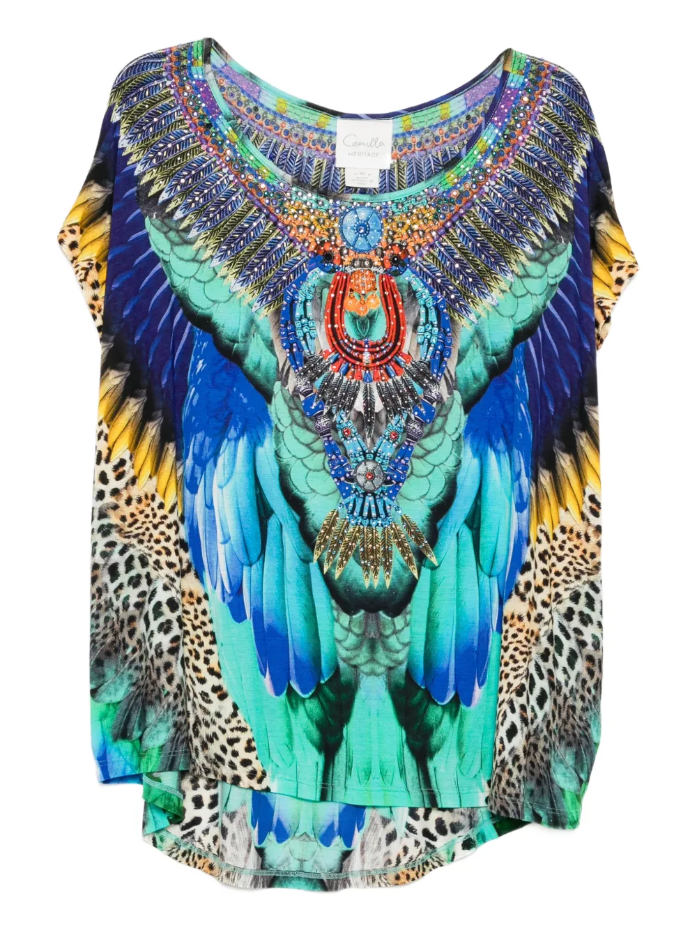 Camilla graphic-print top | Blue | Image 1