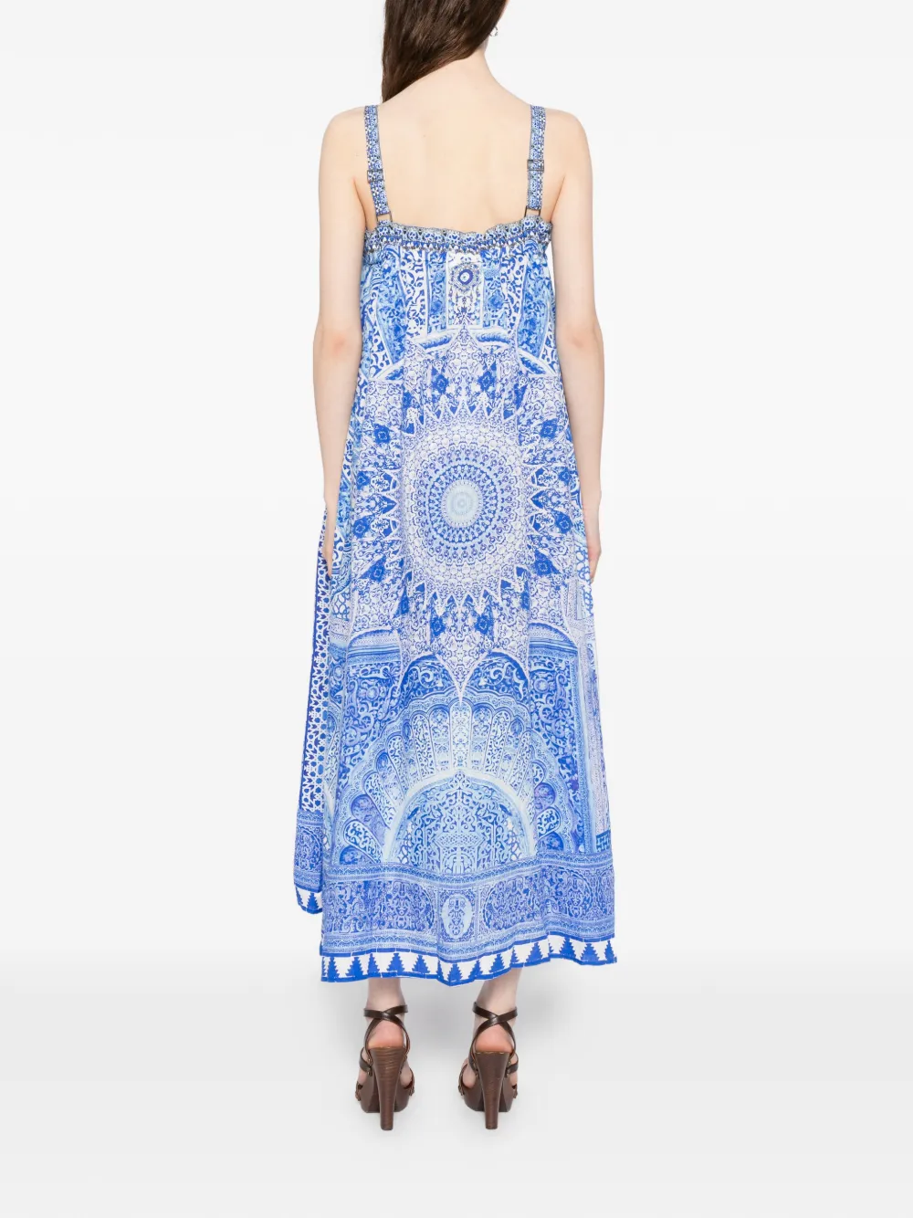 Camilla Midi-jurk met grafische print Blauw