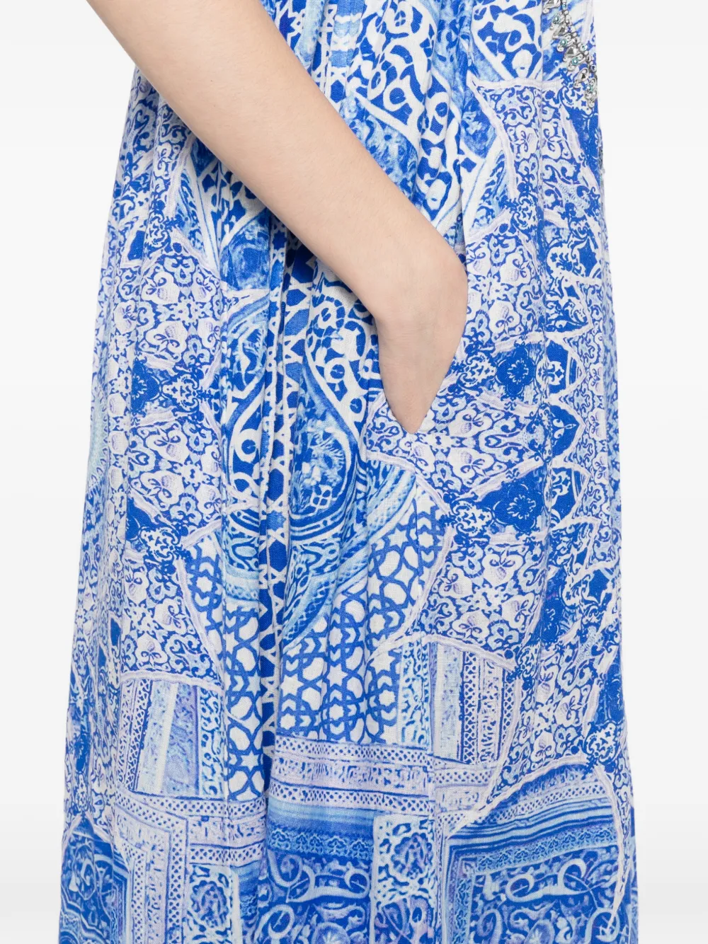 Camilla Midi-jurk met grafische print Blauw